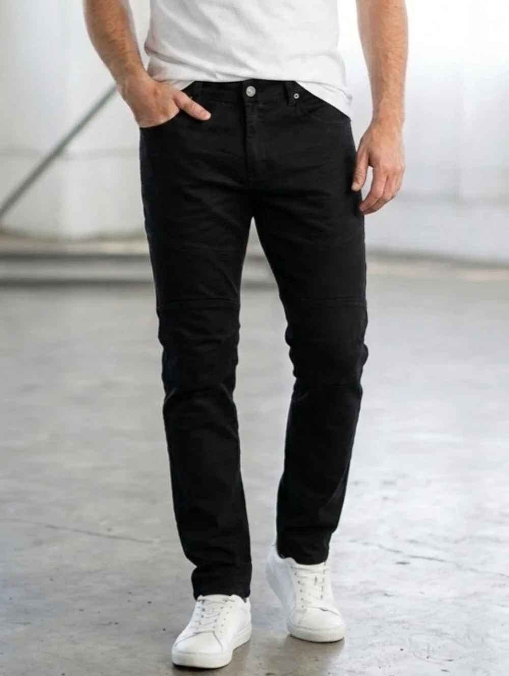XRAY Men's Skinny Stretch Jeans Streetwear Commuter Work Chinos 38x32, Jet Black